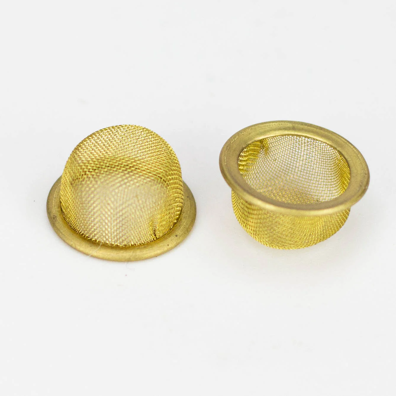 16mm Gold - Preformed with Rim Stainless Steel Bowl Screens (10-Pack)